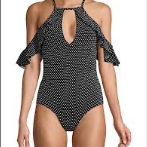Red Carter Women's Black & White Polka Dot One-piece Swimsuit Size M - Picture 2 of 10